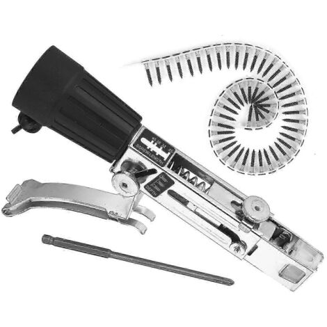 Adaptateur pour cloueuse à chaîne automatique, compatible avec perceuse électrique, avec vis, outil de travail du bois, avance automatique, tournevis, adaptateur pour cloueuse électrique.