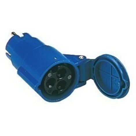 Adaptateur pour fiche française à fiche femelle pour camping-car et caravane