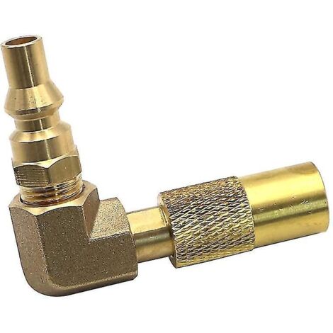Adaptateur pour gaz propane 1/4" RV à raccord rapide, coude à 90°