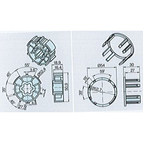 Moteur de volet roulant LEC 20 Nm pour tube ZF54 - Euromatik