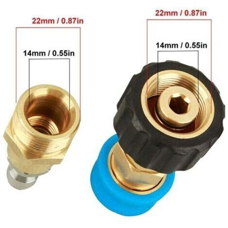 Adaptateur pour nettoyeur haute pression, filetage mâle et femelle M22, raccord rapide 1/4 pouce, raccords en laiton, kit de déconnexion rapide pour Karcher HD.