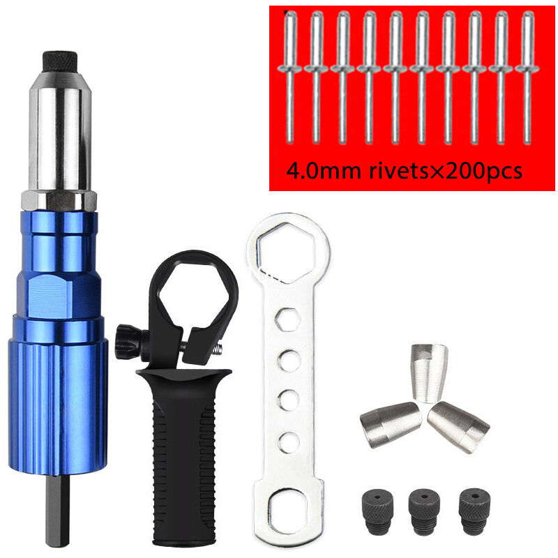 Choyclit - Adaptateur pour pistolets à rivets électriques,Pistolet Adaptateur Adaptateur Rivetage Insérer Écrou Perceuse Électrique Kit(Modèle en