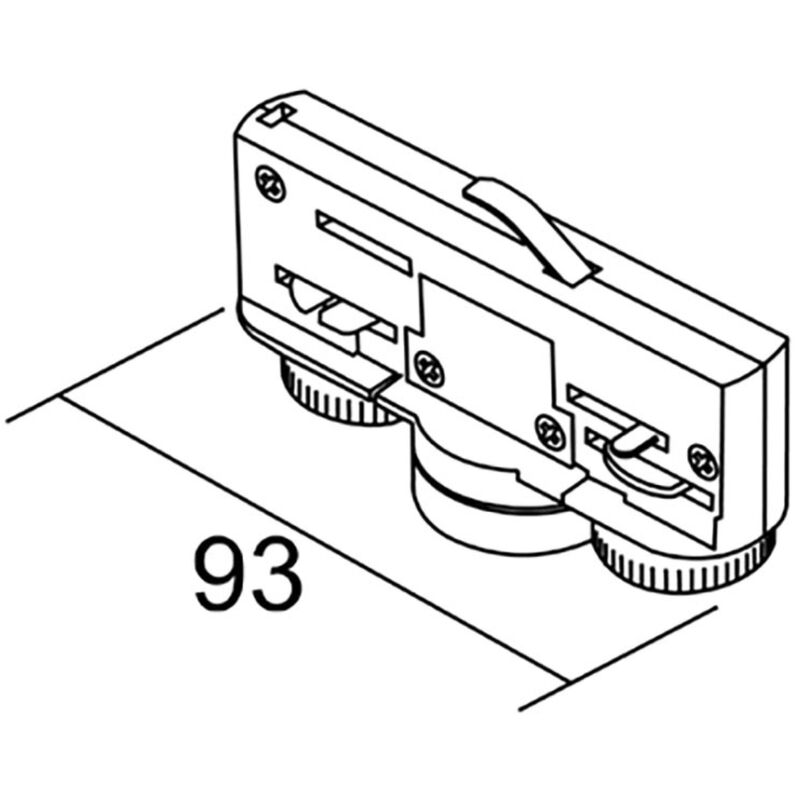 Aric - adaptateur - pour rail 3 allumages 023 - noir 16340