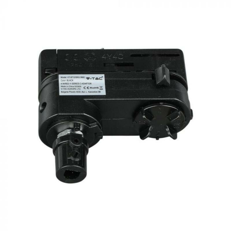 Vtac - Adaptateur Pour Rail Triphasé Noir - silamp Vtac - Adaptateur Pour Rail Triphasé Noir - silamp