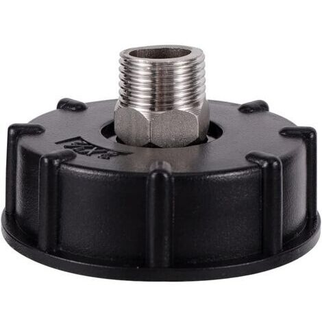 Adaptateur pour réservoir d'eau IBC S60X6 à filetage grossier avec raccord de tuyau, raccords de bec de vanne en acier inoxydable (filetage mâle 1/2")