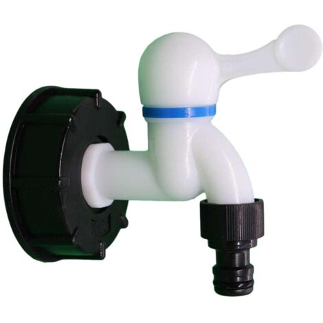 Adaptateur pour réservoir IBC S60x6, bouchon de vanne, connecteur de tuyau en plastique, adaptateur pour raccord de fût, connecteur de sortie pour collecteur d'eau de pluie