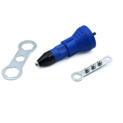 Adaptateur pour rivets aveugles avec 4 connecteurs rainurés 2,4-4,8 mm, outil de fixation de haute qualité, idéal pour les travaux mécaniques et de construction.