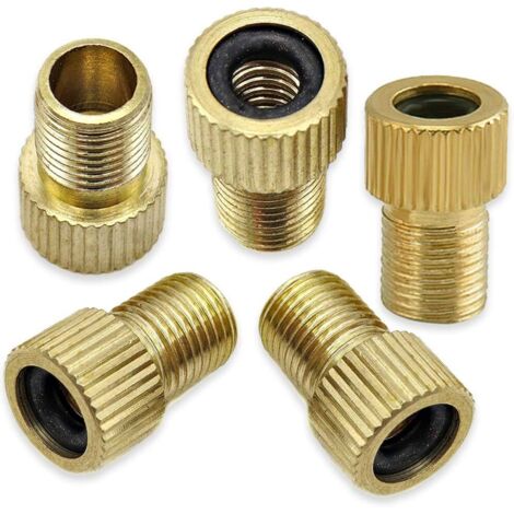 Adaptateur Presta en Laiton (Pack de 5), Conversion pour Gonfler Pneus avec Pompe Standard