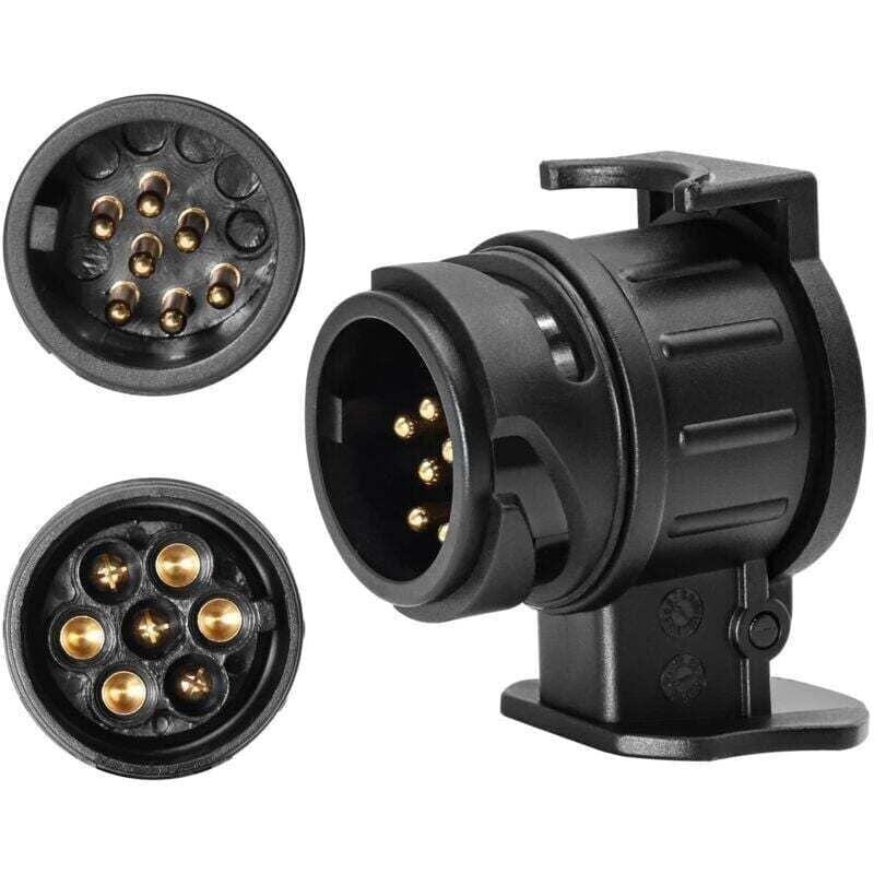 Image of Adaptateur Prise 13 Broches vers 7 Broches pour Remorque Voiture Tracteur Caravane Porte Vélo