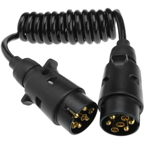 ADAPTATEUR PRISE ATTELAGE de Remorque 7 broches Extension Cable 2m mâle à mâle fil Caravane