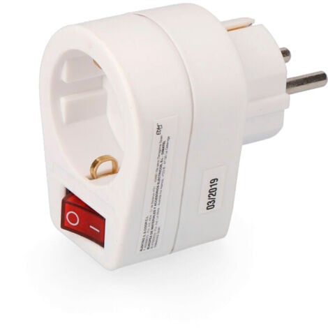 Adaptateur Prise avec Interrupteur – 16A – Blanc – Sécurité & Praticité