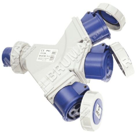 Adaptateur prise CEE 6H avec 2 prises COMPATIBLE 2P+T - 008974