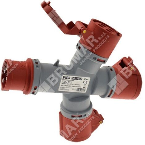 Adaptateur prise CEE 6H avec 3 prises COMPATIBLES 3P+T - 052351