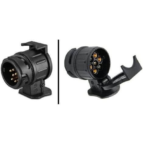 Adaptateur Prise pour véhicule 13 Broches vers remorque 7 Broches - Connecteur Fiche 13/7 Attelage Voiture, Tracteur, Caravane.