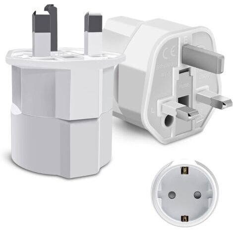 Adaptateur Prise Universelle, Adaptateur Type G, Adaptateur Voyage Prise Anglaise au France, pour Irlande, Angleterre, Ecosse, Dubaï, Maldives - 【2 Pièces】