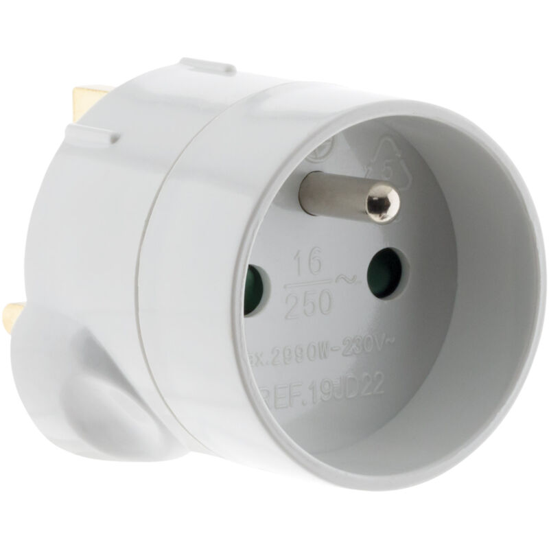 Adaptateur M UK / F France Blanc