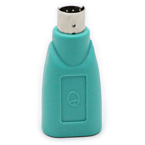 Adaptateur PS/2 mâle vers USB femelle, connecteur rond PS/2, convertisseur clavier violet/souris verte.