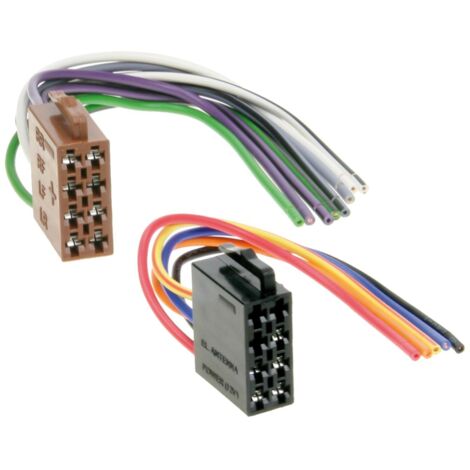 Adaptateur radio ISO alimentation haut-parleur vers fils libres 15cm - lot de 100 -