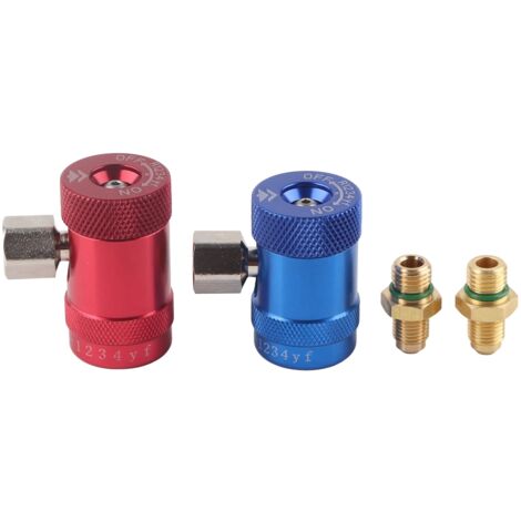 Adaptateur Rapide pour Climatisation Auto, Raccord de Remplissage Fluide Haute/Basse Pression HS‑1234YF