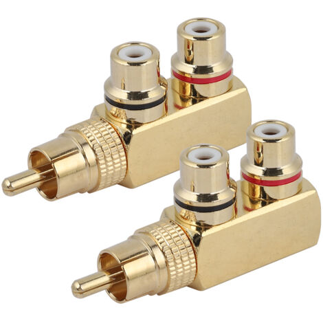 Adaptateur RCA Mâle vers 2 Femelles pour Audio et Vidéo - 2 Pièces