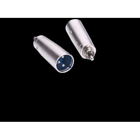 Adaptateur RCA vers Cannon 3 broches, connecteur AV RCA nickelé vers prise Cannon symétrique 3 broches.