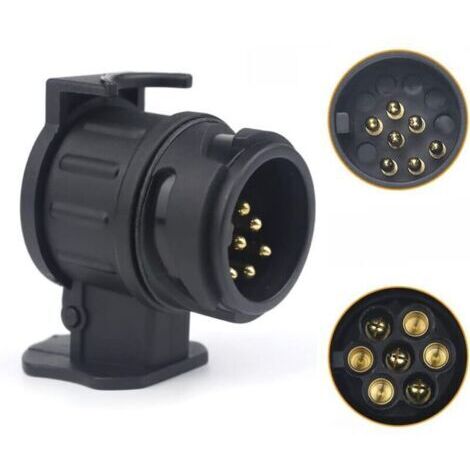 Adaptateur Remorque 13 vers 7 Broches, Connecteur Prise Remorque 13 pin 7 pin pour Voiture, RV, Caravane, Porte-vélo