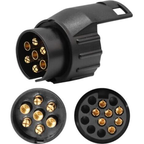 Adaptateur Remorque 7 vers 13 Broches Prise Remorque 7 Broches pour Remorque de Voiture, Tracteur, Caravane, Porte-Vélo（1PC)