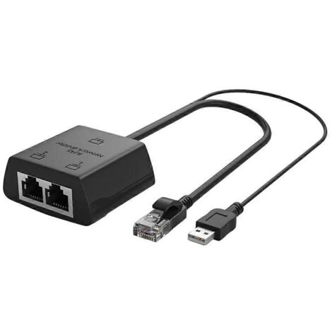 Adaptateur/répartiteur de câble réseau avec connecteur RJ45 femelle 1 à 2 ports - Section A