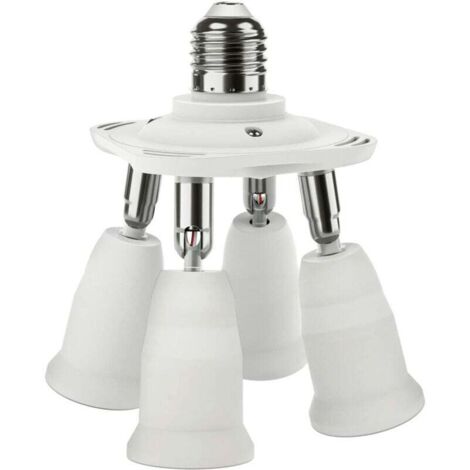 Adaptateur Répartiteur Douille E27 4 en 1 Prise Lustre Convertisseur 10,5 12,5 cm