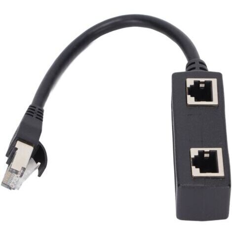 Adaptateur répartiteur RJ45 1 à 2 ports Transmission fluide Excellente connexion Adaptateur de cble réseau Adaptateur et connecteur pour câble courant faible