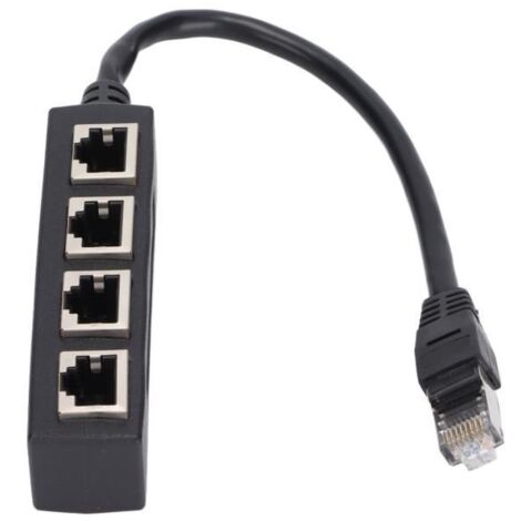 Adaptateur répartiteur RJ45 1 à 4 ports Transmission fluide Excellente connexion Adaptateur de câble réseau informatique pack