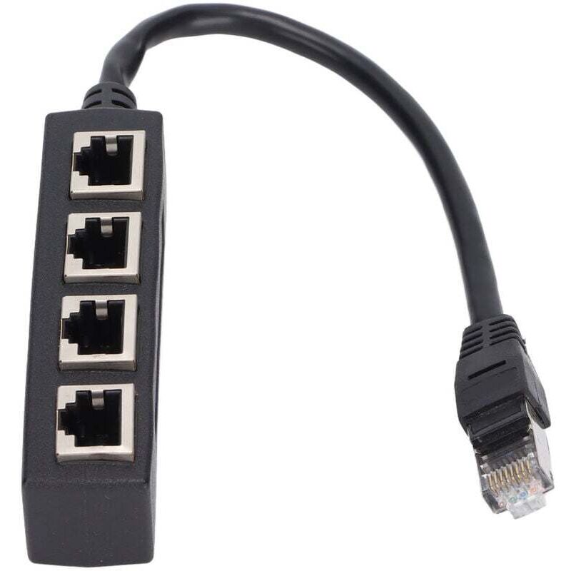 Sjqka - Adaptateur répartiteur RJ45 1 à 4 ports Transmission fluide Excellente connexion Adaptateur de cble réseau