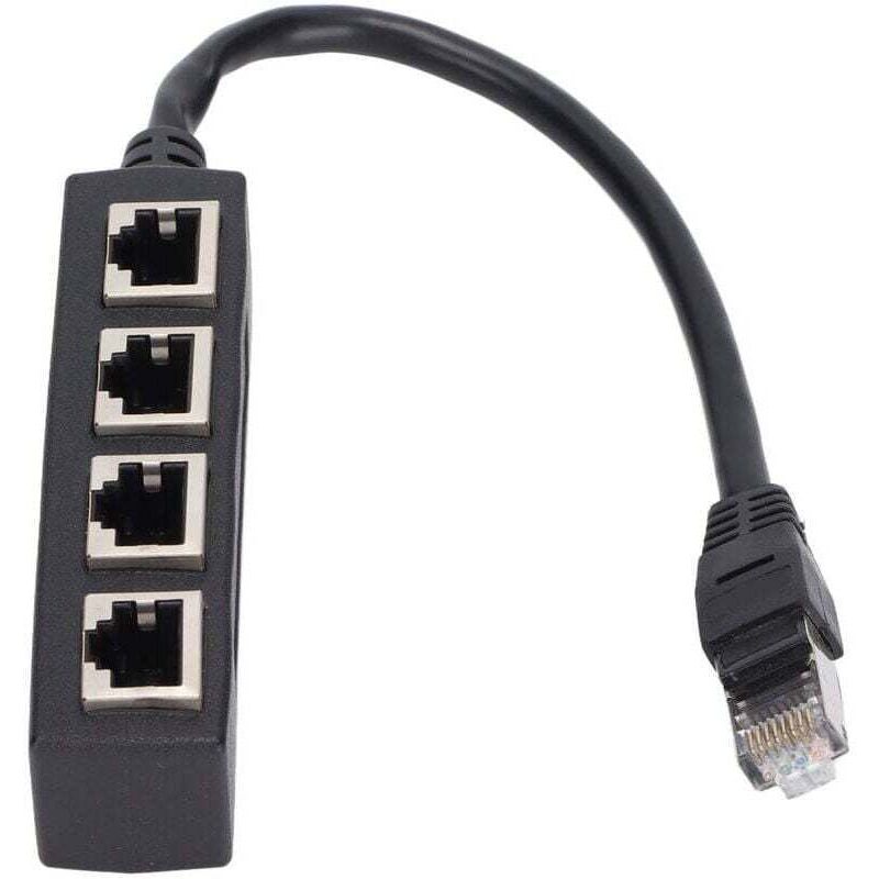 Adaptateur répartiteur RJ45 1 à 4 ports Transmission fluide Excellente connexion Adaptateur de cble réseau