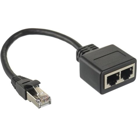 Adaptateur Répartiteur RJ45 1 mâle vers 2 Femelles Ethernet Câble Extender pour Cat5 Cat5e Cat6 Cat7
