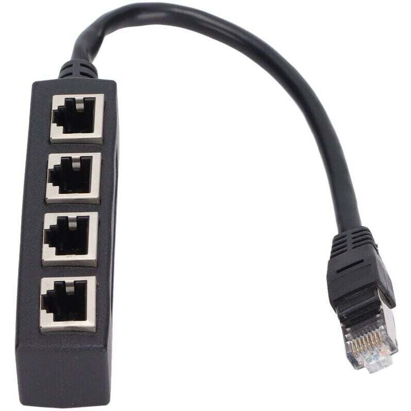 Adaptateur répartiteur RJ45 jusqu'à 4 ports, transmission fluide, excellente connexion, adaptateur de câble réseau