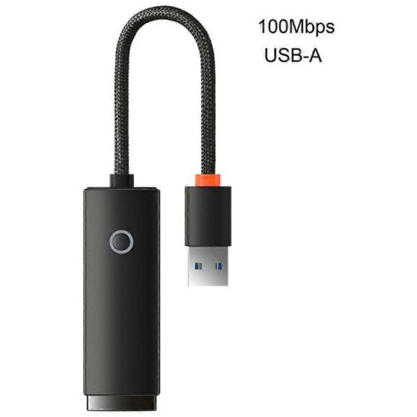 Adaptateur Réseau Ethernet USB 10/100Mbps, Convertisseur USB C/USB A vers RJ45, Câble LAN pour Ordinateur Portable, PC, Compatible Windows/Mac/Linux