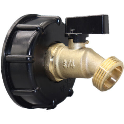 Adaptateur Réservoir Eau IBC 275-330L - Raccord Étanche G3/4 - Vanne Laiton pour Tuyau Arrosage/Jardin