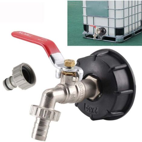 Adaptateur Réservoir Vidange IBC Robinet Jardin Laiton Raccord Tuyau Cuve 1000 Litres 12,7 mm