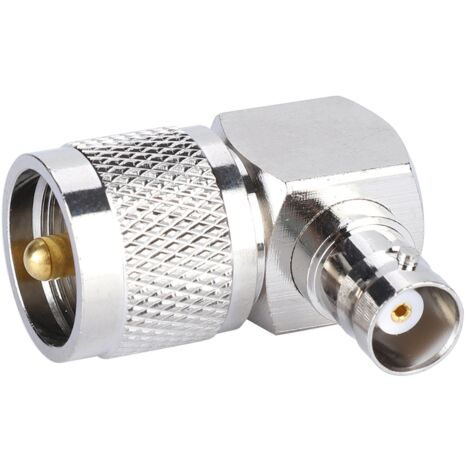 Adaptateur RF Coaxial PL-259 Mâle vers BNC Femelle à Angle Droit - 1 Pièce