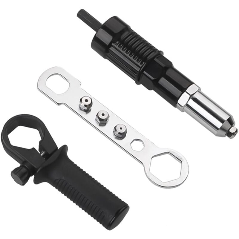 Adaptateur Riveteuse, Kit d'adaptateur de Pistolet à Riveter pour Perceuse électrique sans Fil, Pistolet à Riveter électrique Rivetage Outil