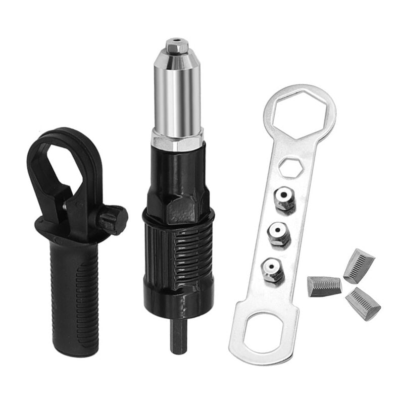 Adaptateur Riveteuse, Kit d'adaptateur de Pistolet à Riveter pour Perceuse électrique sans Fil, Pistolet à Riveter électrique Rivetage Outil
