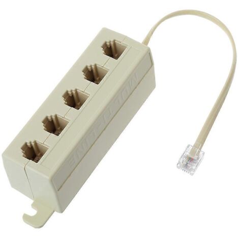 Adaptateur RJ11 mâle vers femelle 5 voies, répartiteur de réseau LAN 6P4C