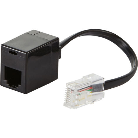 Adaptateur RJ45 mâle vers RJ11 femelle – Couleur noire – Connexion stable pour câbles réseau – Compatible appareils domestiques et professionnels – DIO