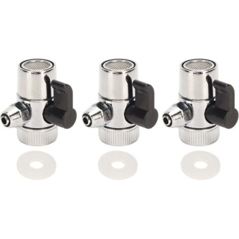 Adaptateur Robinet Évier Métal 3 Pièces G2.5/8 Vanne Dérivation Universelle Installation Facile