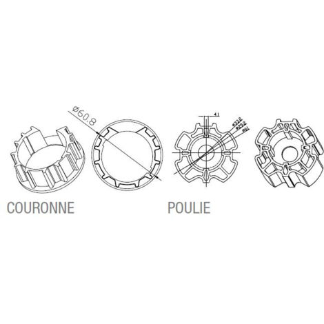 Adaptateur rond Z.F. 64x1mm obturateur CAME 001YK5112S