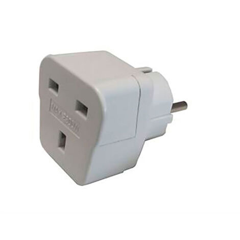 Adaptateur Royaume-uni Vers Europe 13 A 250 V Blanc (sous Film Rétractable)