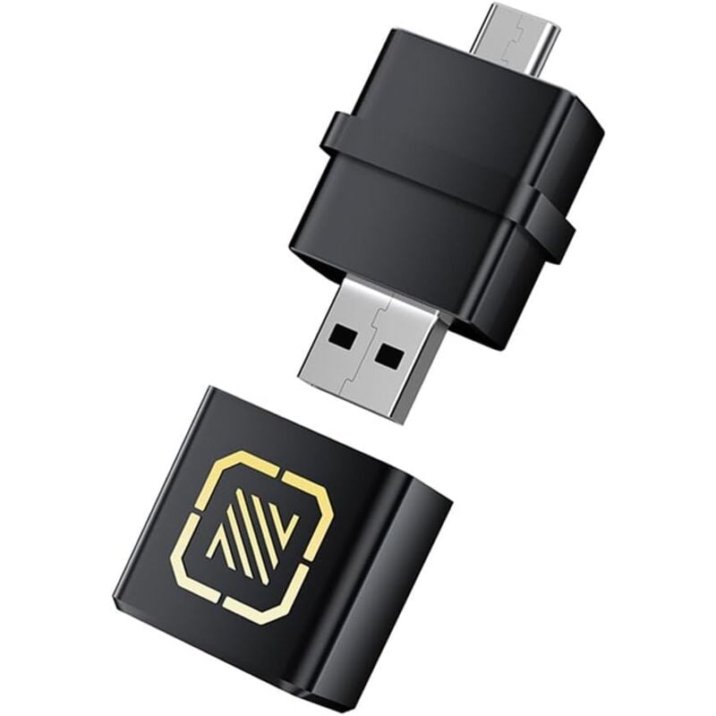 Adaptateur sans 2-en-1 pour Carplay et Android Auto, USB de Type C, Permettant de Passer de la Connexion Filaire à la Connexion sans pour Carplay et