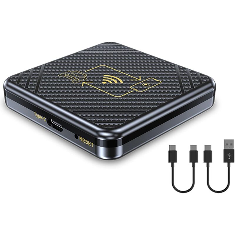 Adaptateur sans fil 2 en 1 pour voiture, convertit le filaire en sans fil, se connecte au téléphone Android 10.0+ et iOS 10.0+, se connecte à l'usine