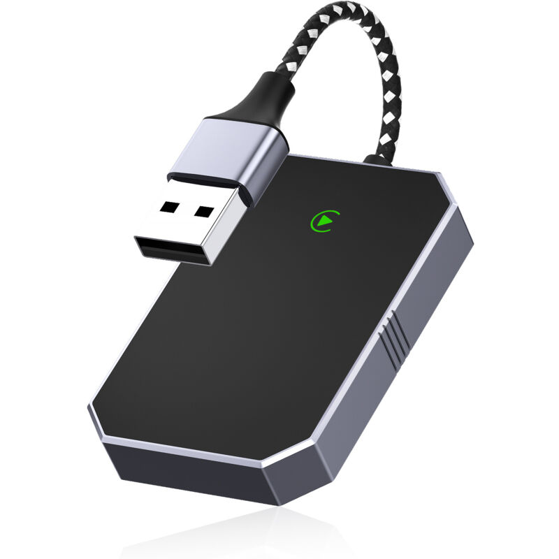 Adaptateur sans Fil & Carplay sans Fil, Convertir i-Phone Filaire en Carplay sans Fil Adaptateur sans Fil CarPlay avec USB C/A, Plug and Play,