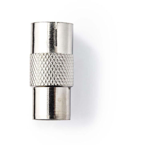 Adaptateur satellite antenne iec coax male iec coax femelle nickele 75 ohm droit metal argent 1 pc blister